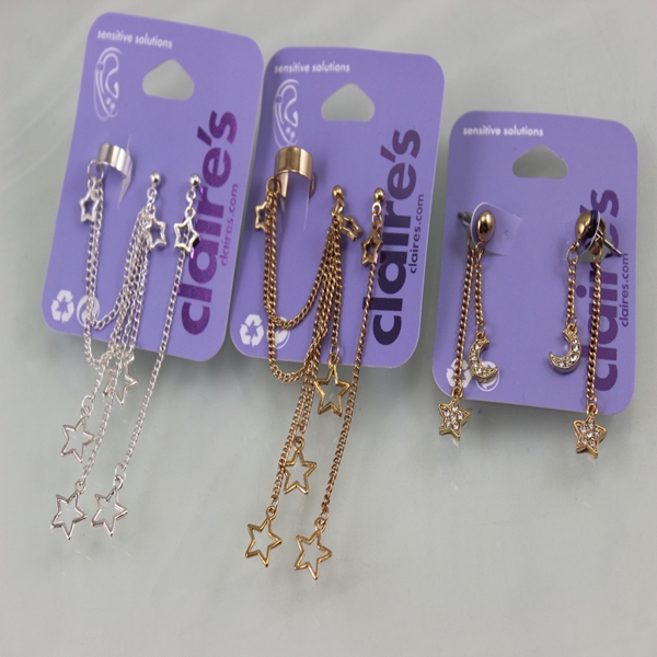 暗黑哥特亚比配饰星星月亮耳蜗夹