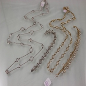 仅此一批D4 中古货 5CZ 款 满钻水晶项链手链 LS品牌打标 经典