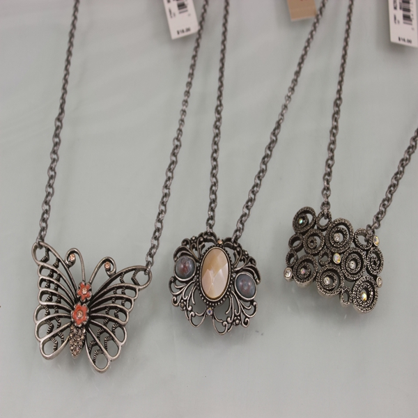 品牌镂空做旧银项链千禧年老货