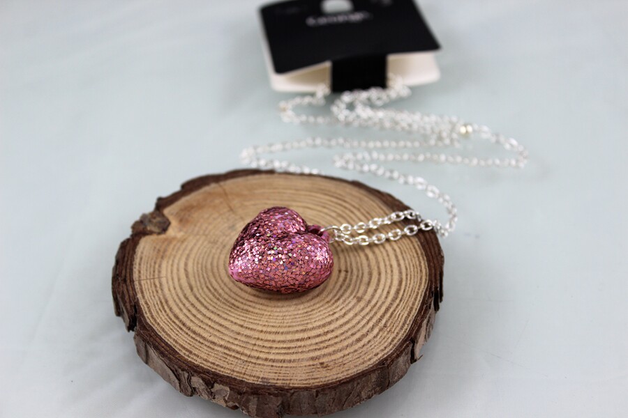 亮晶晶桃心项链少女心时髦甜酷辣妹锁骨链颈链 外貌饰品j0-2bs