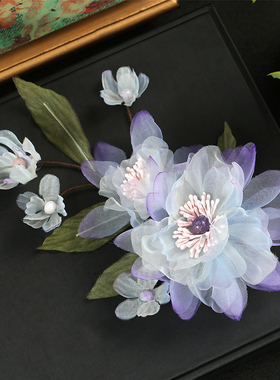 月下美人汉服昙花手工发夹古风