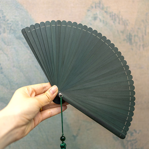 丝艺堂全竹素色简约折扇