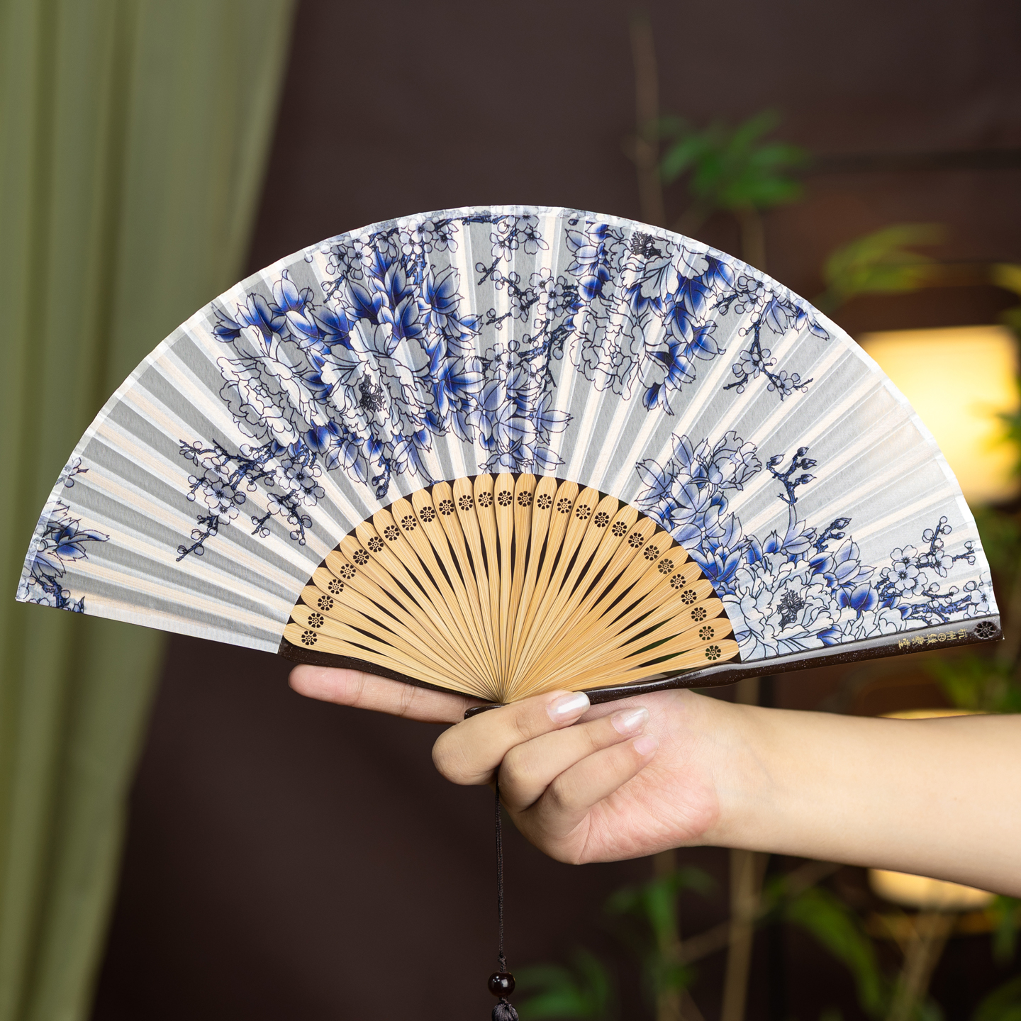 丝艺堂青花瓷系列女扇子折扇