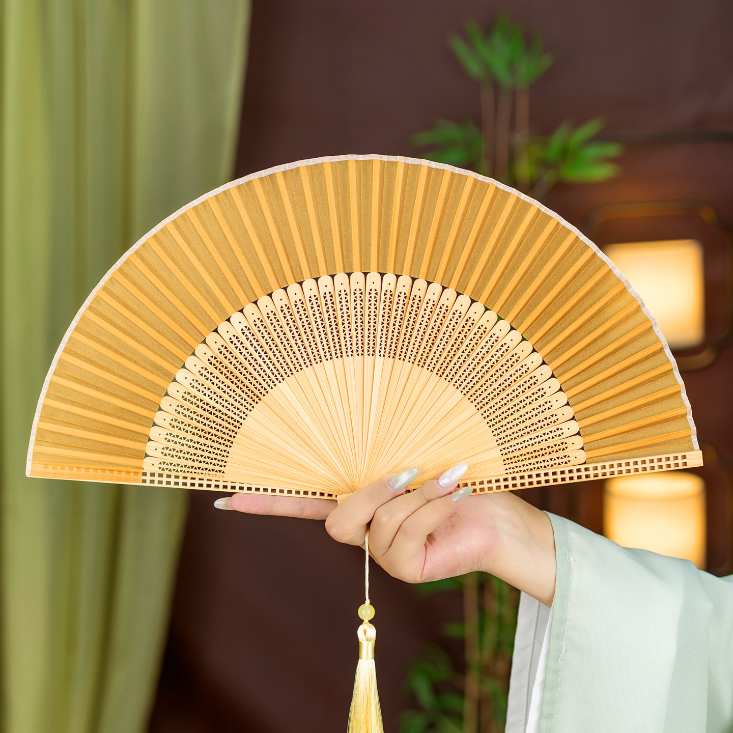 折扇古风女式中国风夏季易携带扇子舞蹈汉服旗袍走秀折扇子易开合