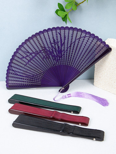 丝艺堂镂空梅兰竹菊古风折扇