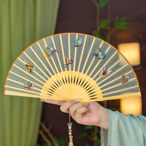 丝艺堂刺绣手工扇面古风扇子
