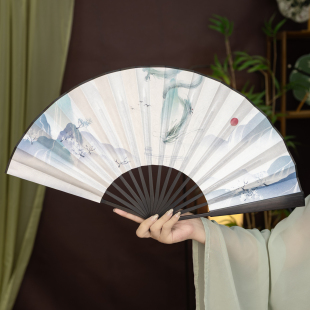 10寸折扇中国风扇子古风夏天男女随身折叠扇学生网红汉服来图定制