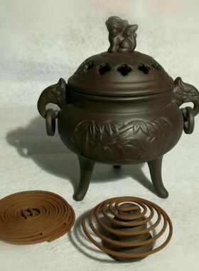 新品特价紫砂陶瓷蟾蜍居家沉香炉
