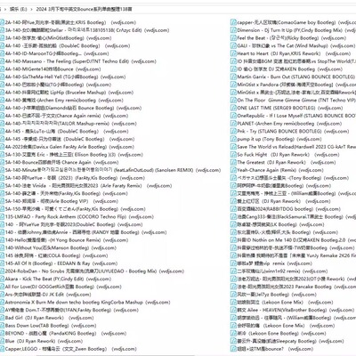 2024 3月下旬中英文BPM140bounce单曲138首酒吧派对场舞曲DJ套曲