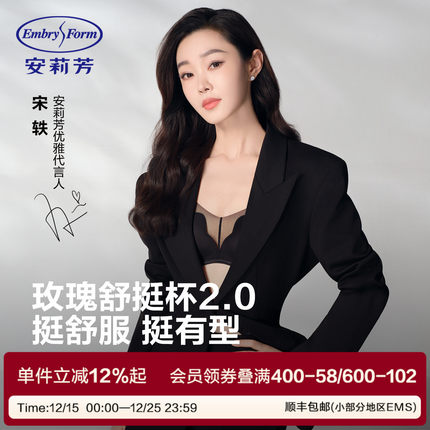 【玫瑰舒挺杯2.0】安莉芳蕾丝内衣女小胸聚拢无钢圈文胸罩EBW1080