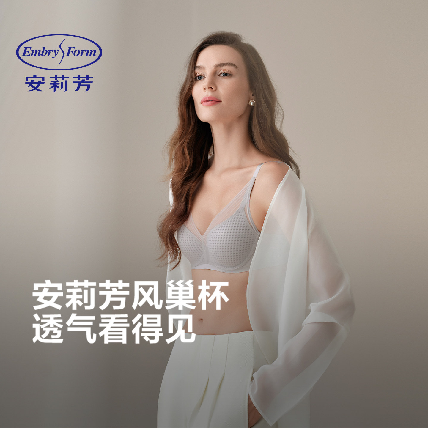 HK安莉芳风巢杯大胸显小内衣女软支撑文胸