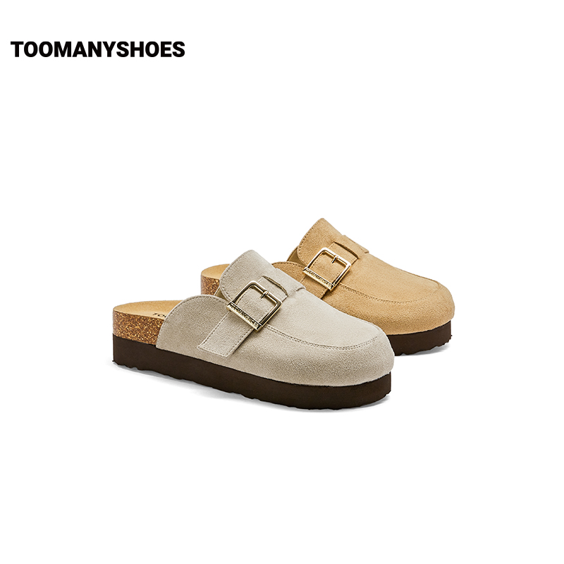 Toomanyshoes新款女鞋松弛表达厚底增高勃肯鞋休闲舒适软木鞋