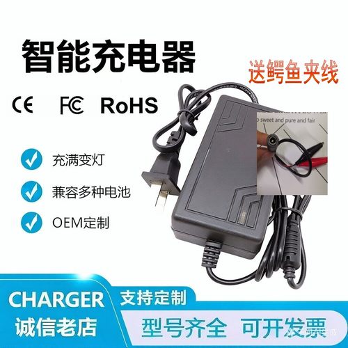 12V4.5Ah12V9AH12V14ah铅酸电池外卖两轮电动电瓶车充电器鳄鱼夹