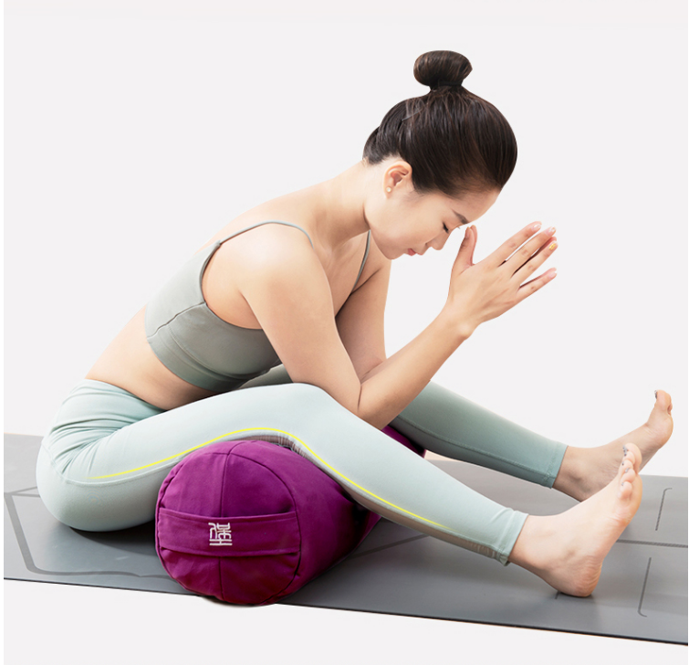 堡牌 瑜伽抱枕 瑜伽圆枕 纯棉花支撑 艾扬格辅助用品 可拆洗