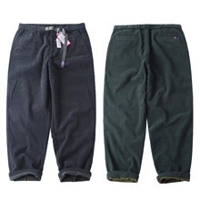 日系紫标5302冬季加绒加厚灯芯绒裤男宽松条绒锥形裤防风保暖长裤