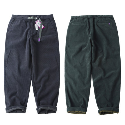 日系紫标5302冬季加绒加厚灯芯绒裤男宽松条绒锥形裤防风保暖长裤