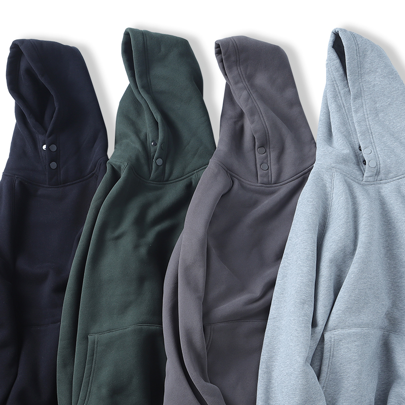 美式复古加绒连帽卫衣