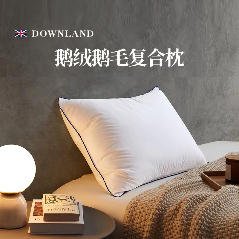 DOWNLAND鹅绒鹅毛颈椎枕柔软舒适回弹枕单人多功能酒店专用枕头_DOWNLAND旗舰店_床上用品-第3张图片-提都小院