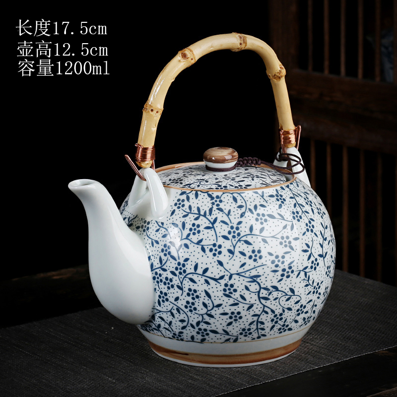 陶瓷家用简约提梁2升养生泡茶壶