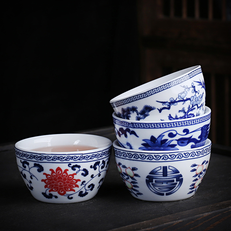 家用功夫泡茶杯青花瓷