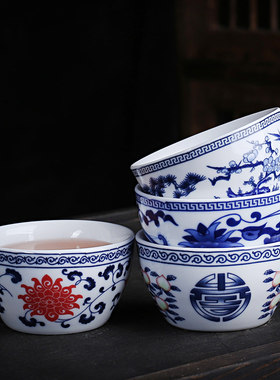 家用功夫泡茶杯青花瓷