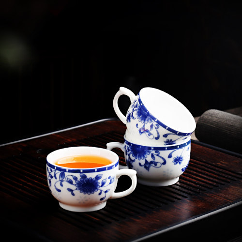 防烫家用陶瓷青花瓷茶杯主人杯
