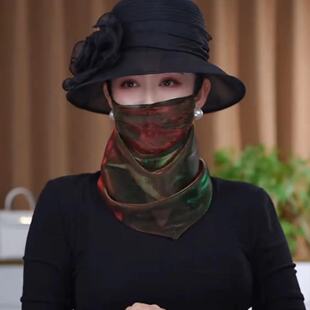 防晒面纱炫彩挂珠多功能围巾丝巾时尚 韩版 新款 夏季 洋气百搭面罩款