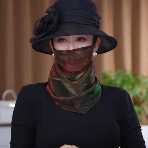 韩版新款夏季防晒炫彩挂珠面罩