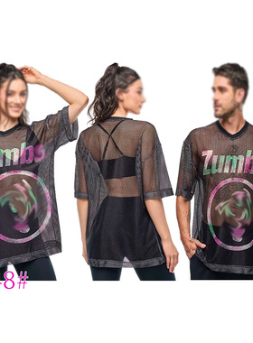 ZW特价 健身舞蹈服体操运动跑步宽松短袖t恤 男女装 速干透气网布