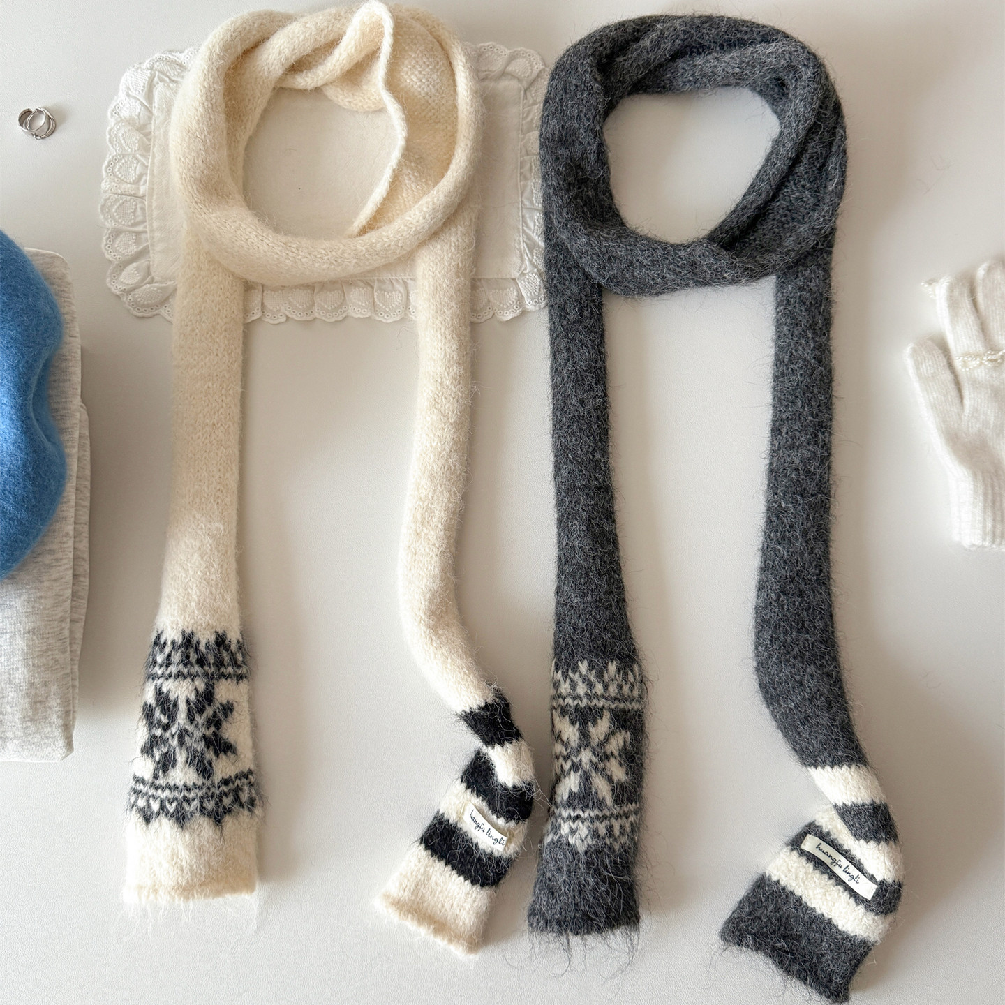 搭配感冬季撞色针织围巾女高级感保暖法棍围脖凹造型长飘带,服饰配件/皮带/帽子/围巾,围巾/丝巾/披肩,淘宝优惠券,粉丝福利购,淘宝优惠卷