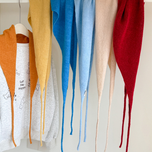 新款韩版文艺时髦百搭针织三角披肩女春秋装饰外搭包头巾高级感