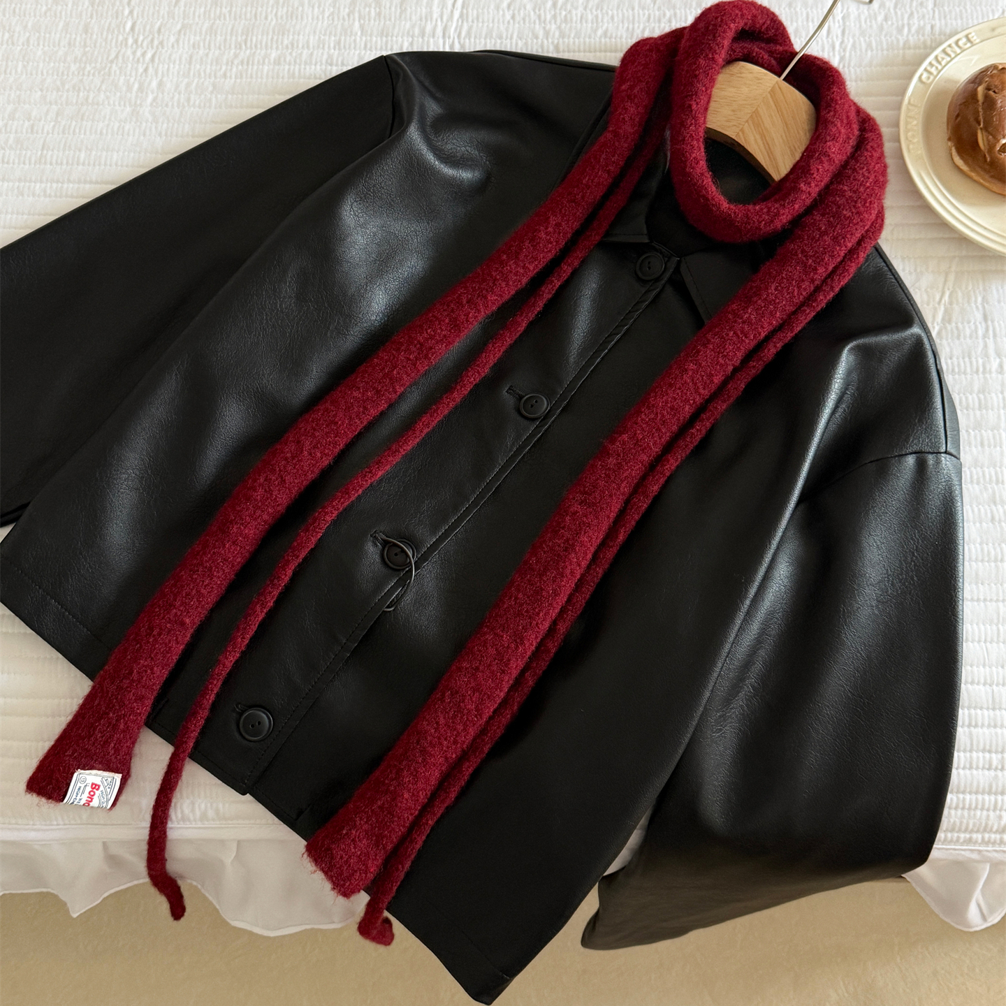 高级感辣妹百搭2025小众文艺长款细窄围巾女辣妹装饰针织毛绒围脖