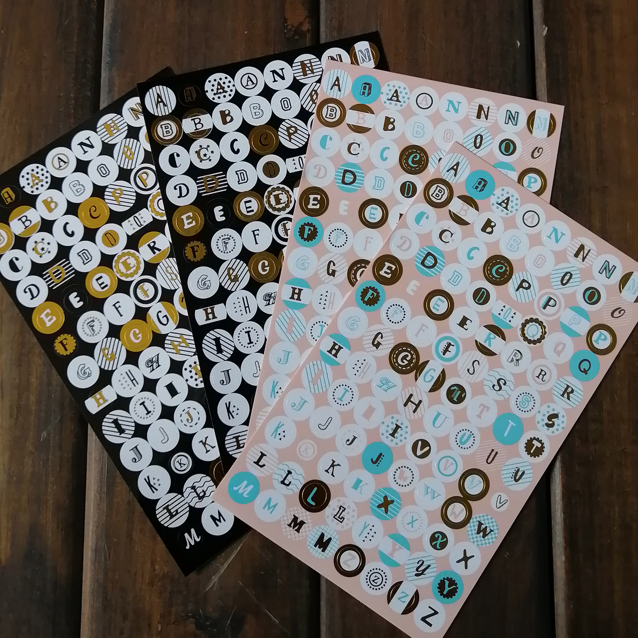 可爱圆形26个花体英文字母手帐tn拼贴宝宝日记成长档案装饰小贴纸