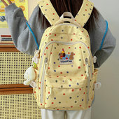 日本小学生初高中学院风波点尼龙双肩包大容量可爱书包男女旅行包