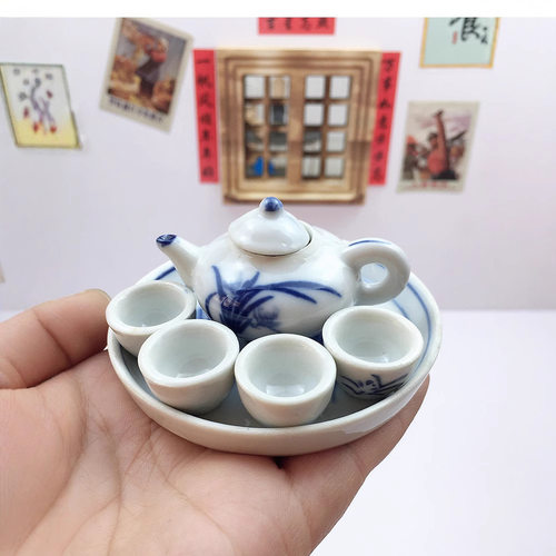 迷你厨房陶瓷玩具微型小茶具茶壶