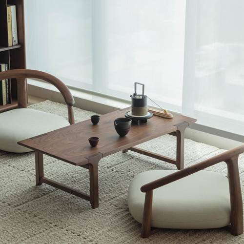 梵几|松风茶桌实木茶几茶桌家用小茶台茶桌椅组合原木大板矮桌