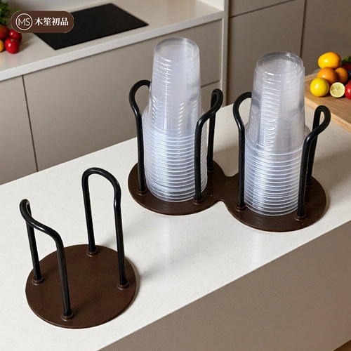 中古风桌面纸杯取杯器杯架