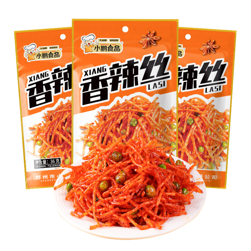 小鹏食品香辣丝网红辣条童年休闲食品办公解馋平江味零食小吃36g,零食/坚果/特产,面筋制品,淘宝优惠券,粉丝福利购,淘宝优惠卷