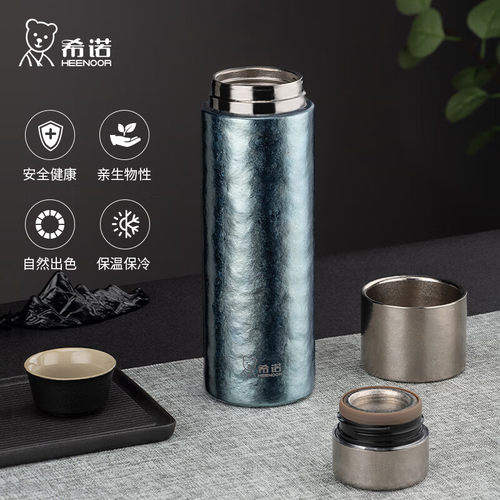 希诺保温杯纯钛杯焖茶壶茶水过滤