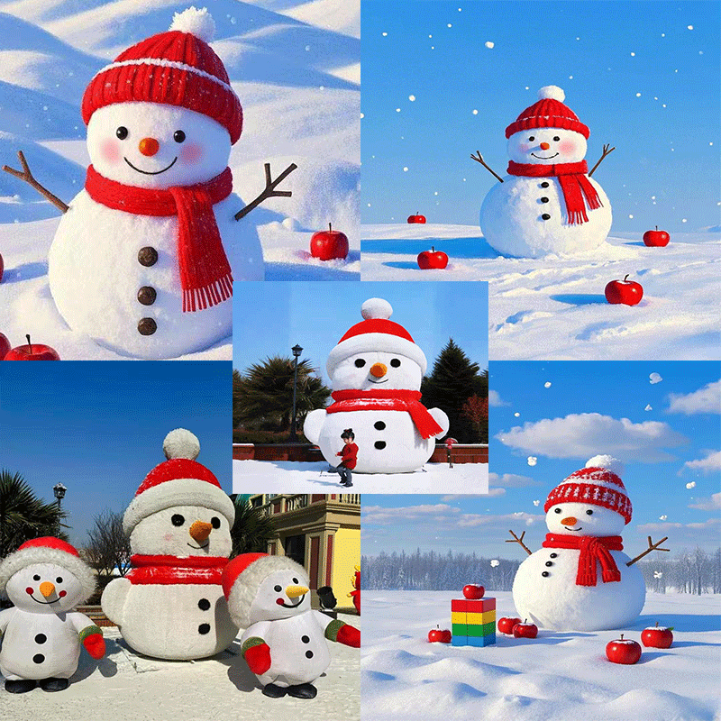 仿真绿雕雪人公园景观真美陈动物