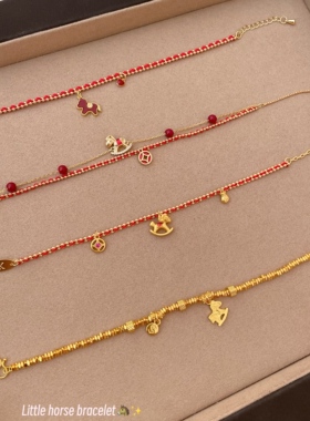 马上有钱红绳手链手串高级气质手工编制情侣本命年新年氛围感手饰