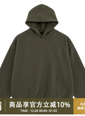 UrbanStandard日系重磅加绒连帽卫衣男秋季复古恒温暖皮上衣430g