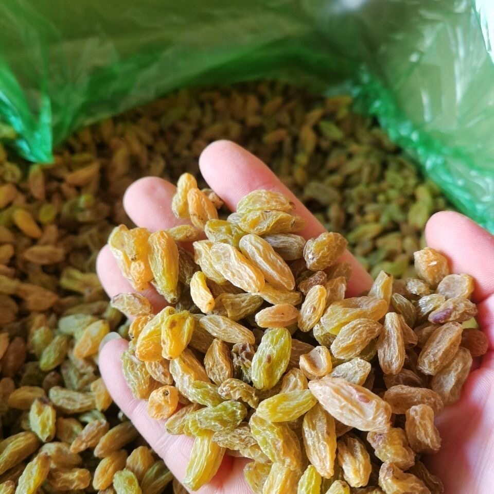 新疆绿葡萄干冰粉奶茶店专用烘培商用20斤大小颗粒葡萄干散装批发
