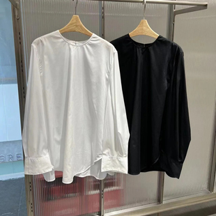 现货[商场同款]江南 25秋新款圆领直筒显瘦百搭长袖衬衫5P2214370