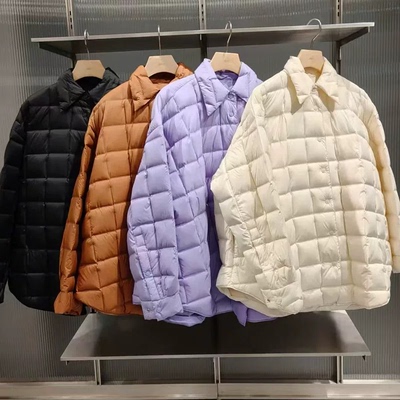 （商场同款）江南25秋冬女新菱形格子高端白鸭绒羽绒服5P9C12150