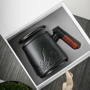 陶瓷个人专用杯办公室茶水分离泡茶杯马克杯带盖功夫茶杯礼盒定制