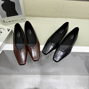 法式方头奶奶鞋女2026春款内增高极简风浅口软底显瘦通勤百搭单鞋