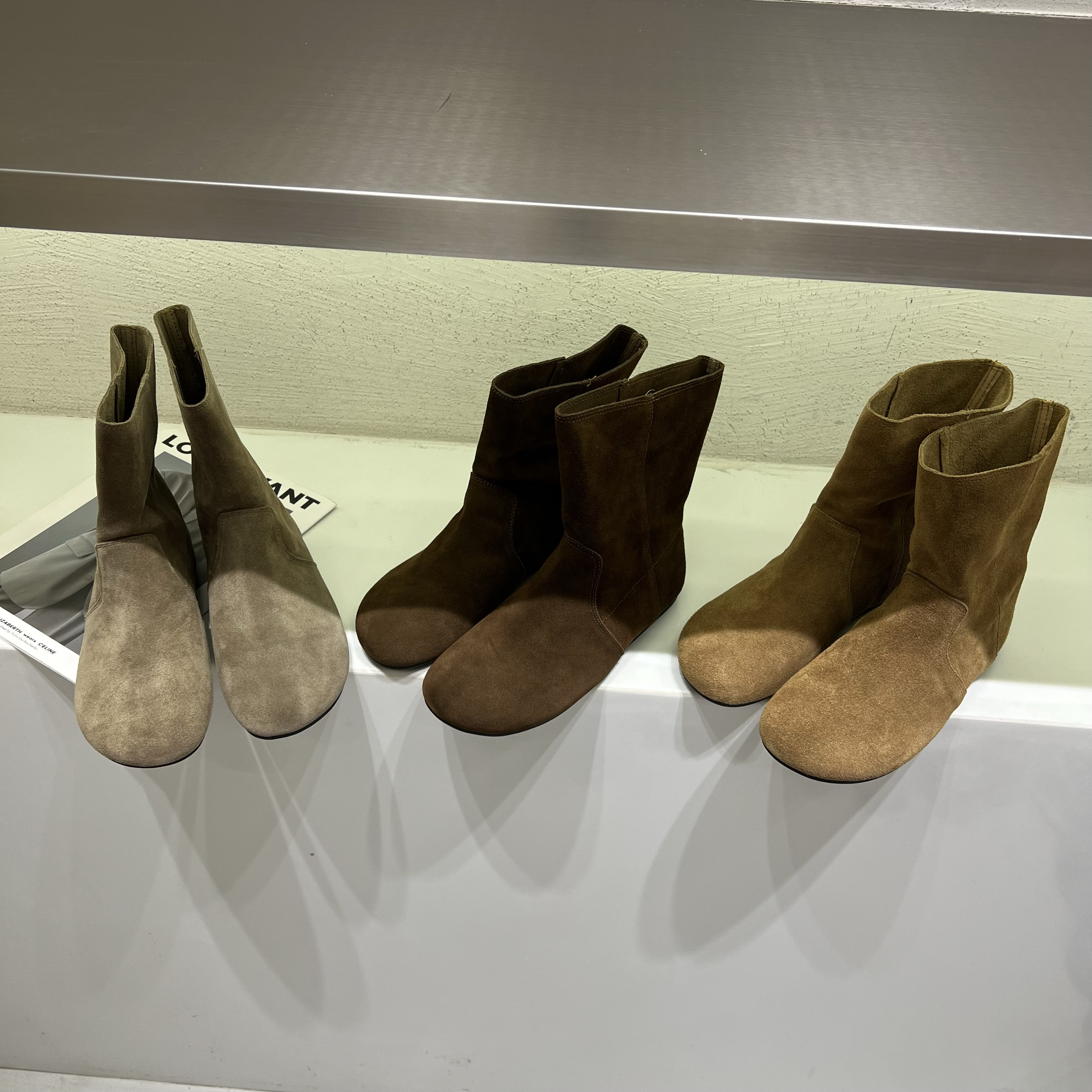 慵懒风复古卷边两穿真皮勃肯靴2025秋冬舒适平底马丁靴女百搭短靴