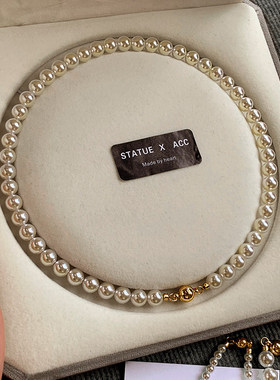 经典施家澳白高级感磁吸扣项链女