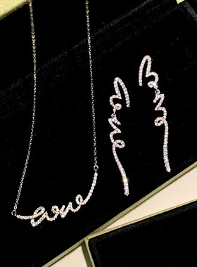 LOVE字母项链飘带锁骨链女流苏